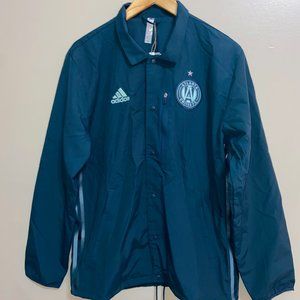 Adidas Green Atlanta United FC Anthem Full-Snap Soccer Jacket HB8472 Mens